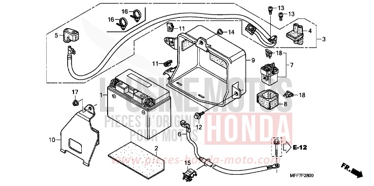 BATTERY for TRANSALP ABS CARNELIAN RED METALLIC (R296) from 2008